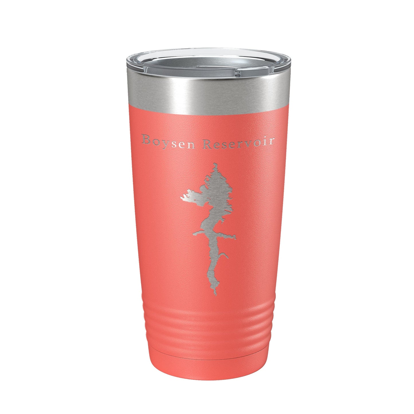 Boysen Reservoir Tumbler Lake Map Travel Mug Insulated Laser Engraved Coffee Cup Wyoming 20 oz