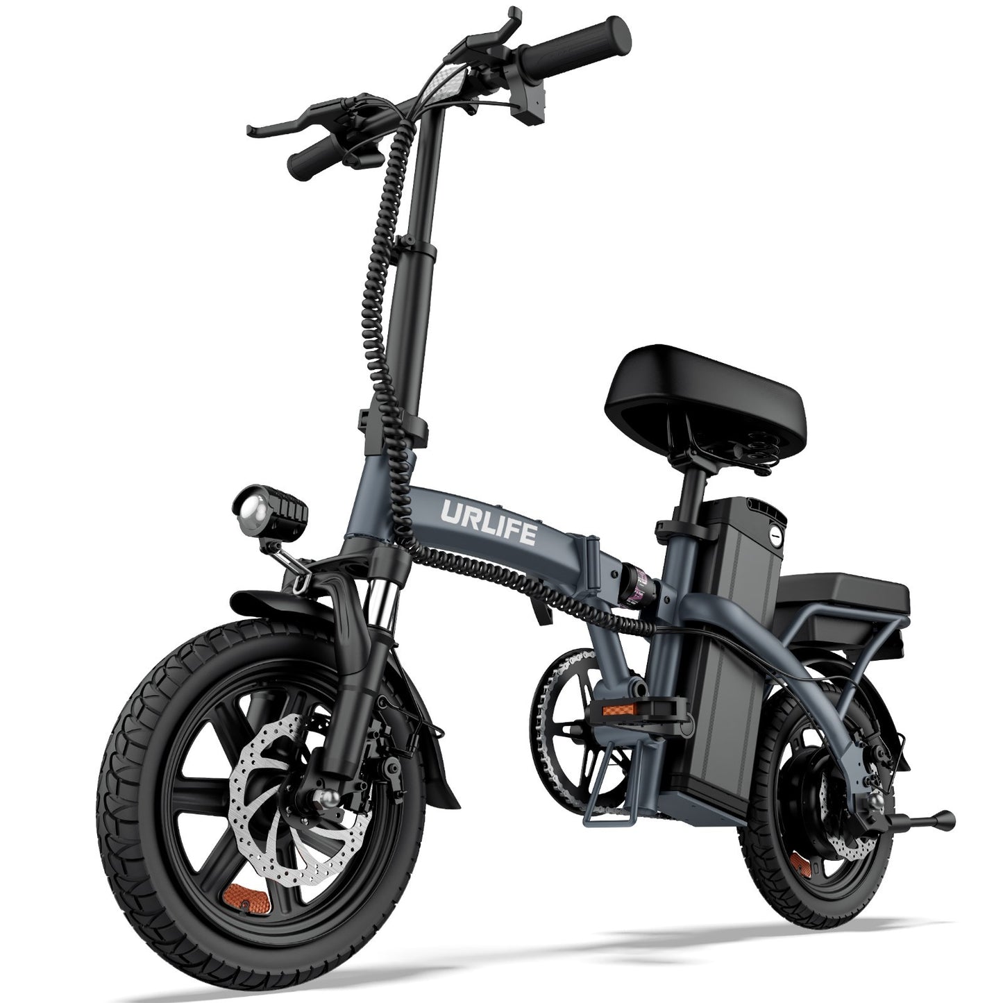 URLIFE 14"Folding Electric Bike for Adults,500W Peak Motor,48V 7.5AH Removable