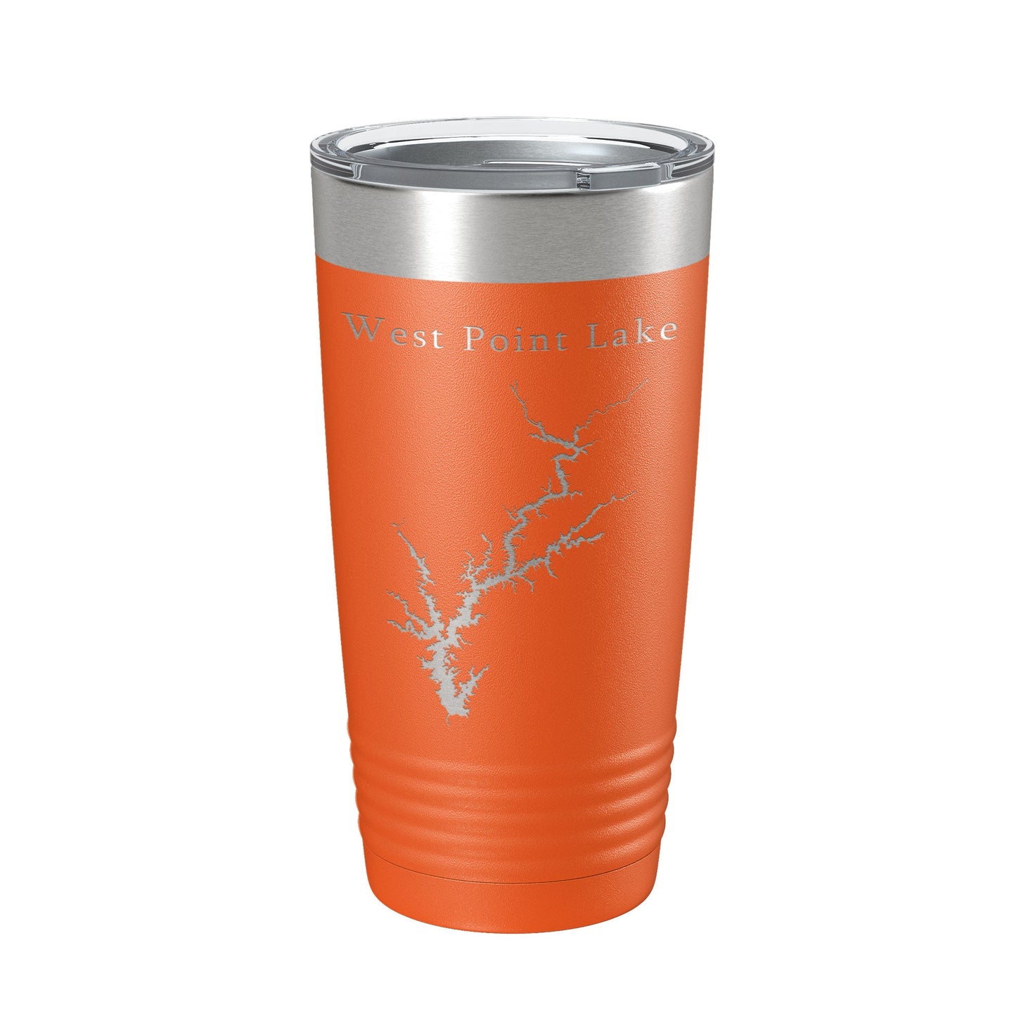 West Point Lake Map Tumbler Travel Mug Insulated Laser Engraved Coffee Cup Alabama Georgia 20 oz