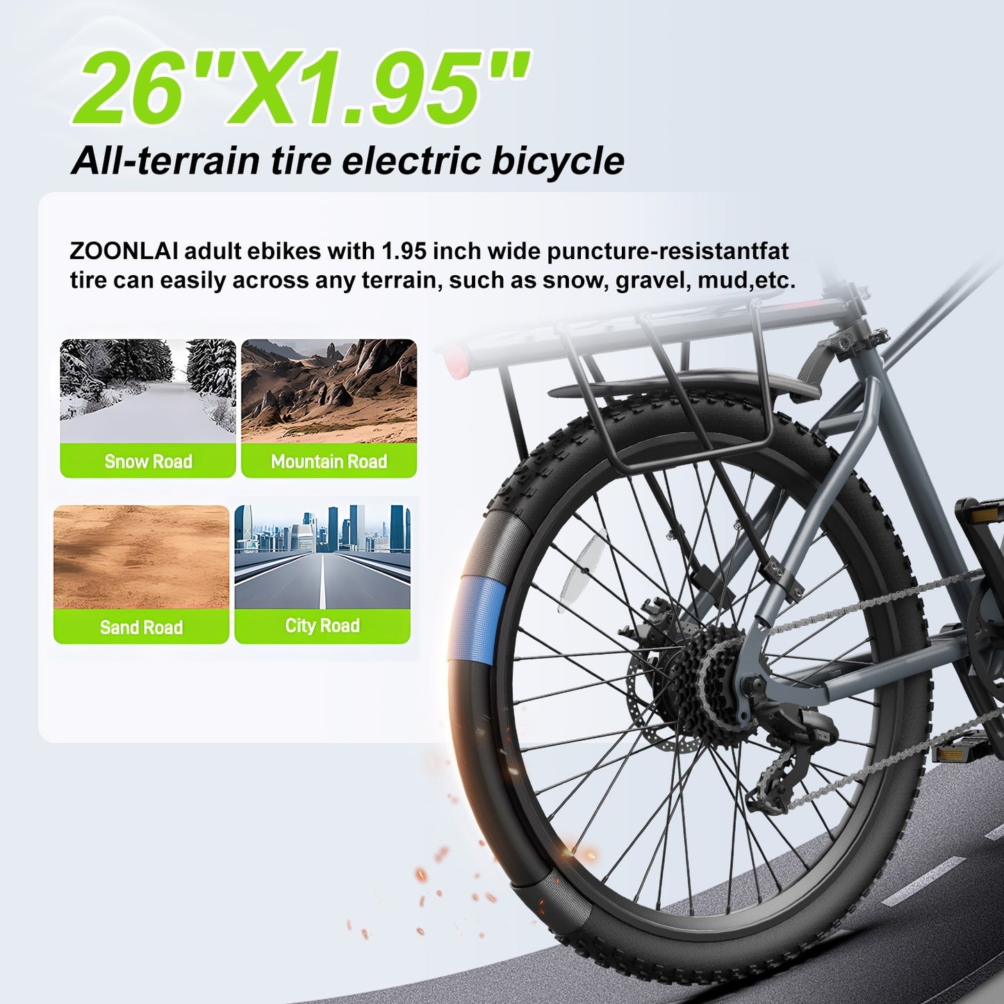 26in Electric Bike for Adult 500W 22MPH 40 Miles 7 Speed City Commuting E-bike