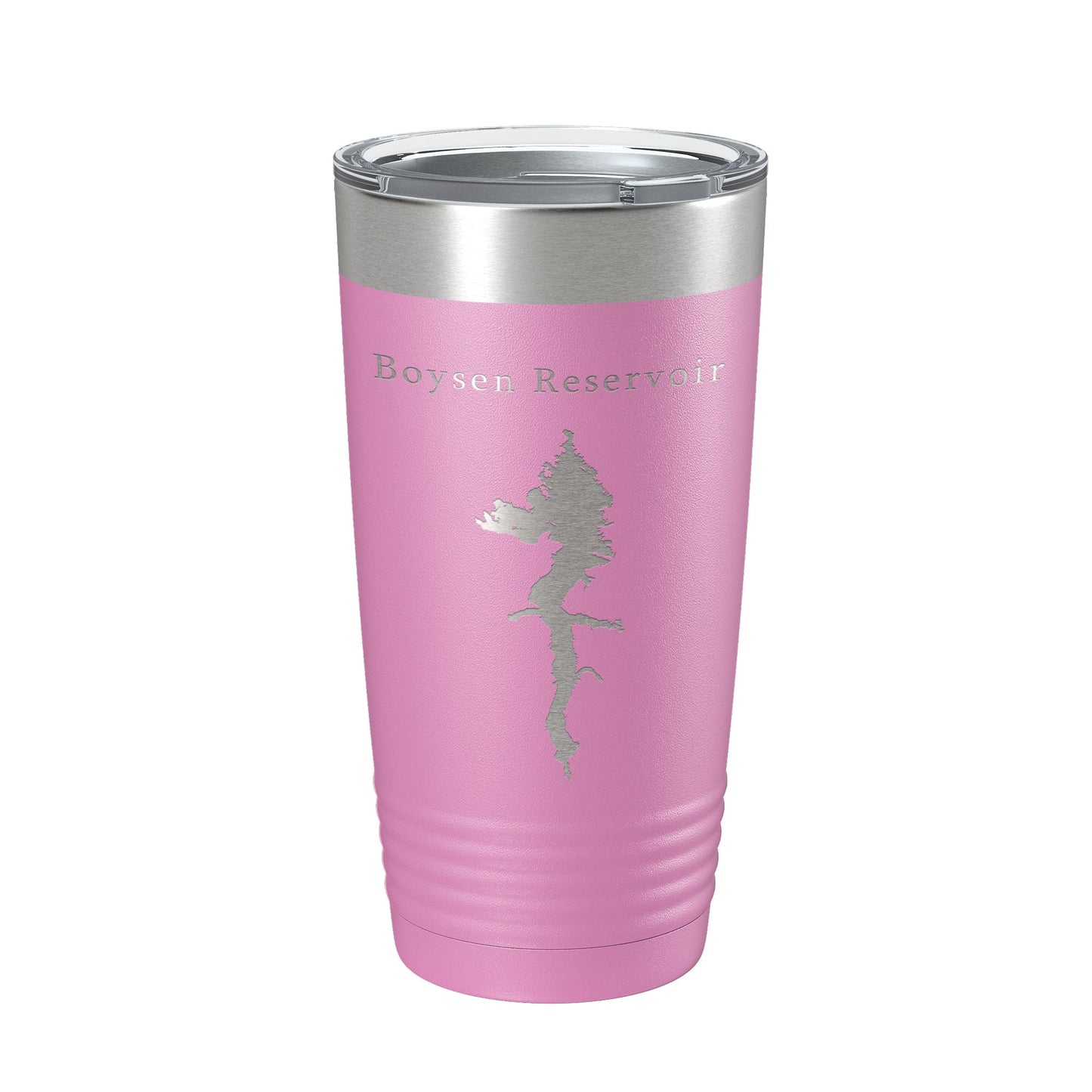 Boysen Reservoir Tumbler Lake Map Travel Mug Insulated Laser Engraved Coffee Cup Wyoming 20 oz