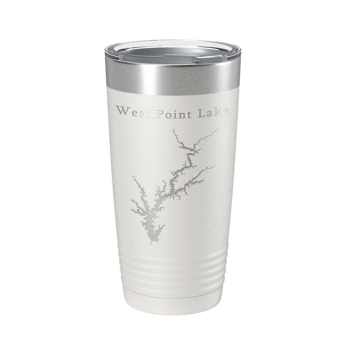West Point Lake Map Tumbler Travel Mug Insulated Laser Engraved Coffee Cup Alabama Georgia 20 oz