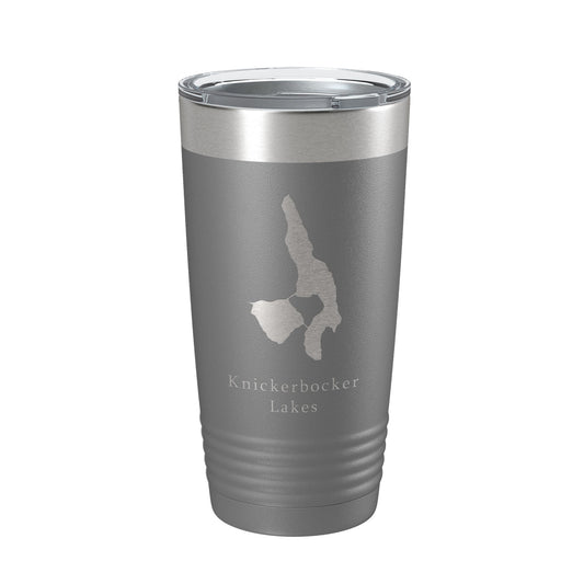 Knickerbocker Lakes Map Tumbler Travel Mug Insulated Laser Engraved Coffee Cup Maine 20 oz