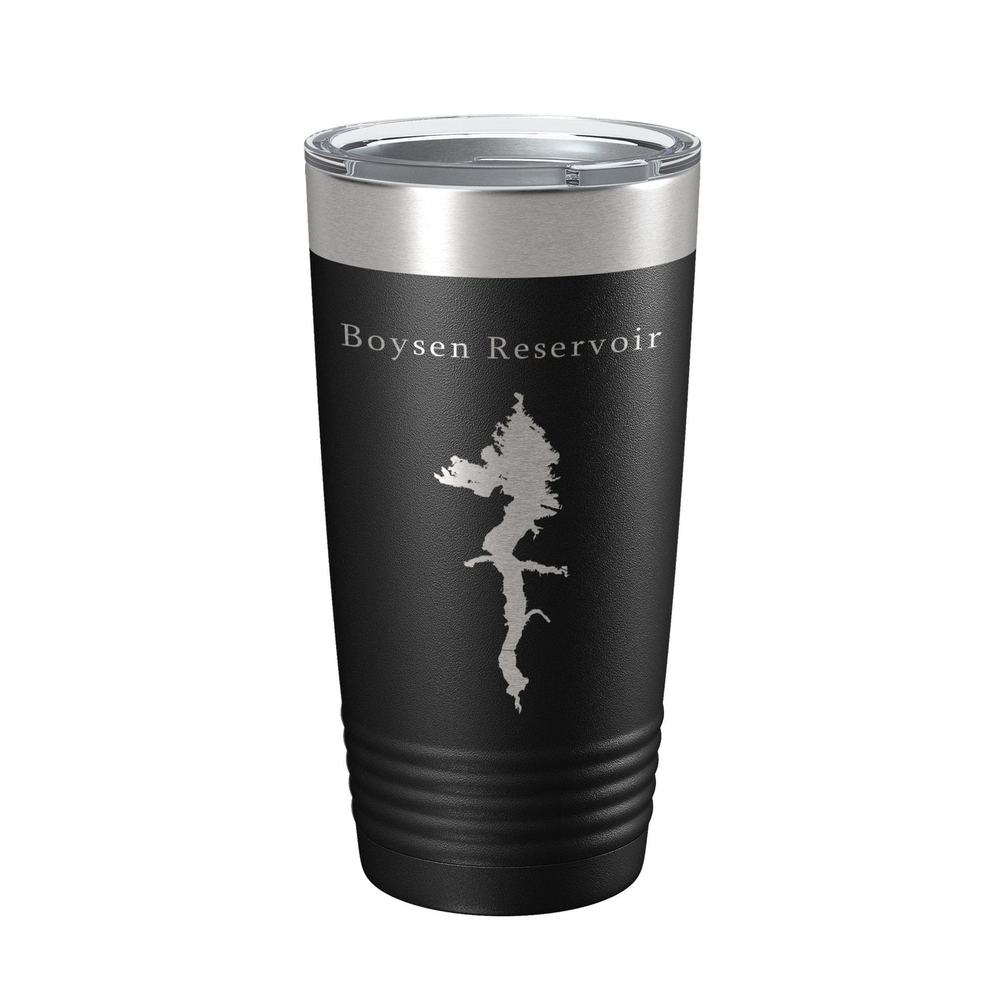 Boysen Reservoir Tumbler Lake Map Travel Mug Insulated Laser Engraved Coffee Cup Wyoming 20 oz