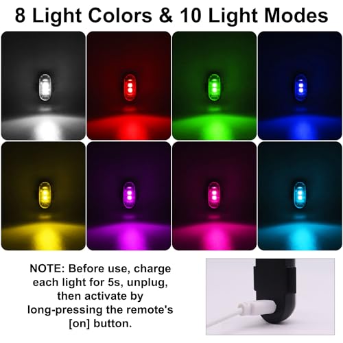 4PCS Wireless LED Strobe Lights