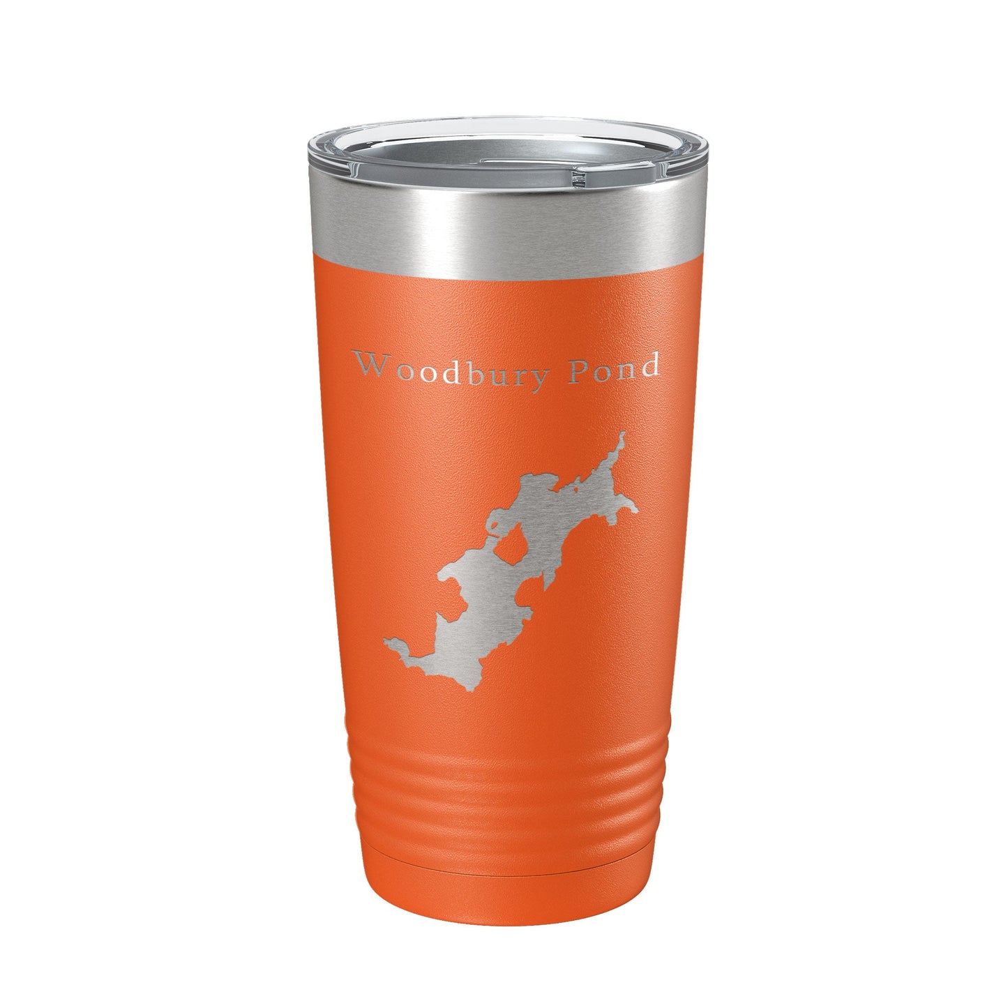 Woodbury Pond Tumbler Lake Map Travel Mug Insulated Laser Engraved Coffee Cup Maine 20 oz