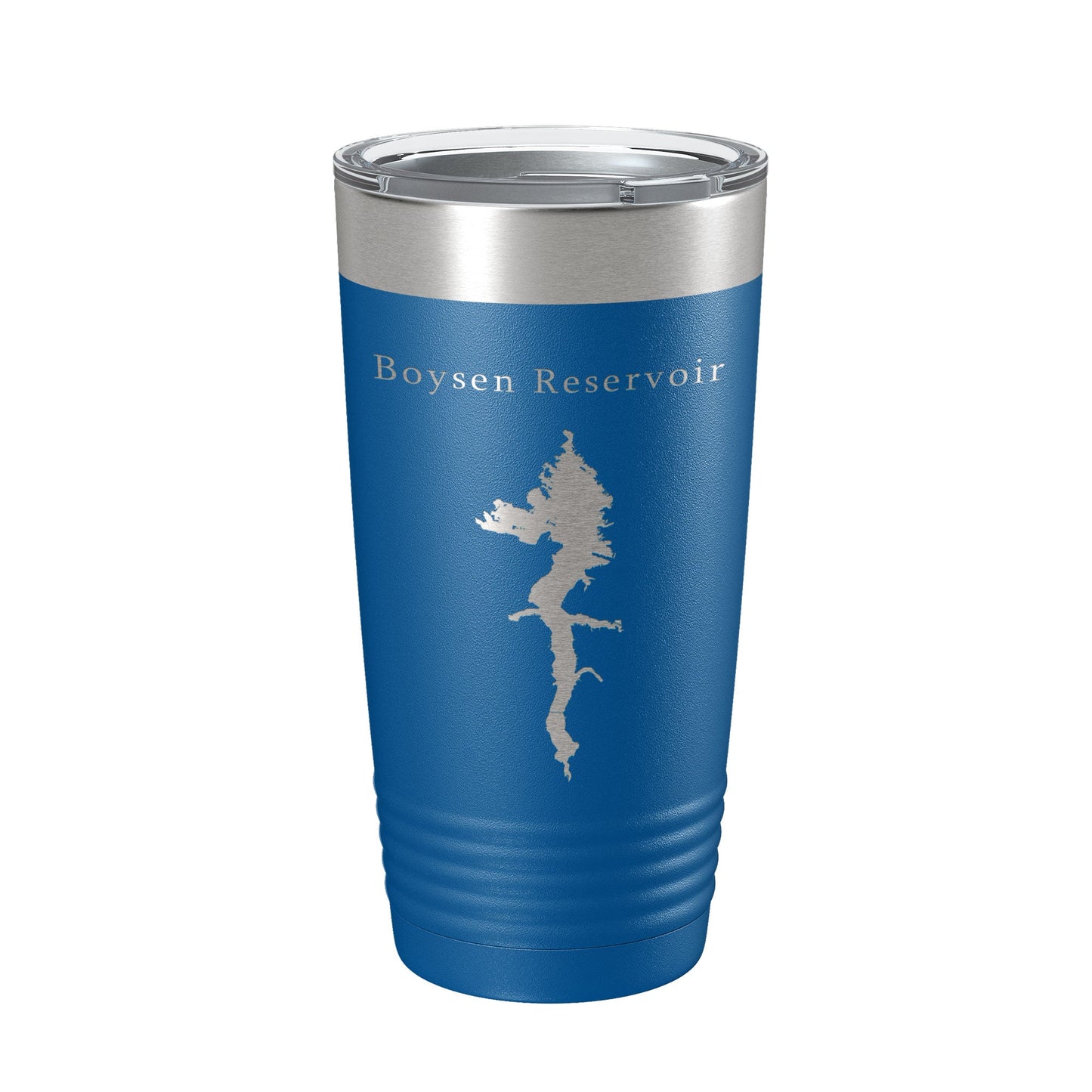 Boysen Reservoir Tumbler Lake Map Travel Mug Insulated Laser Engraved Coffee Cup Wyoming 20 oz