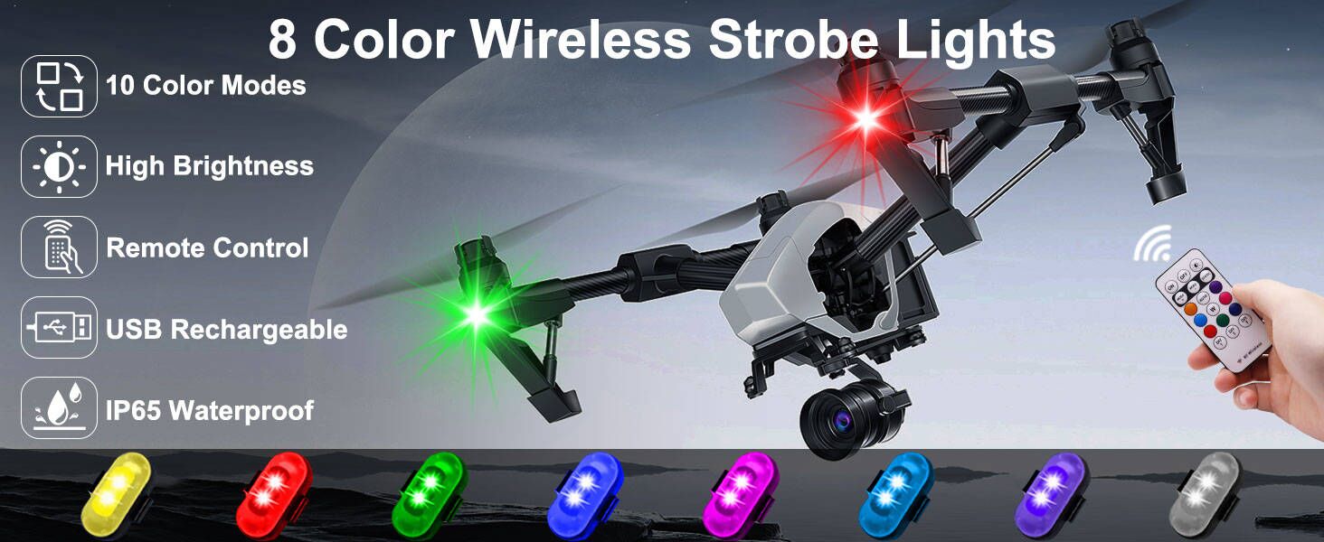 4PCS Wireless LED Strobe Lights