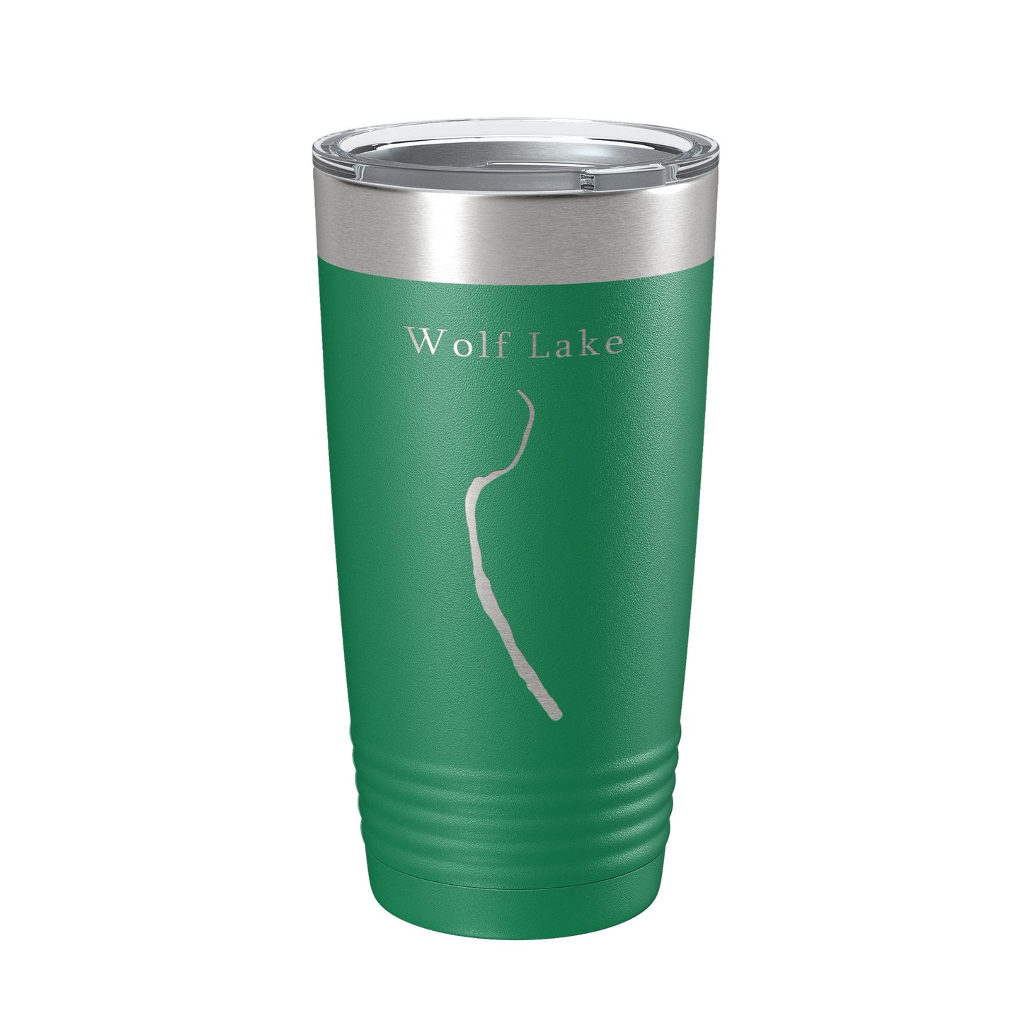 Wolf Lake Map Tumbler Travel Mug Insulated Laser Engraved Coffee Cup Illinois 20 oz