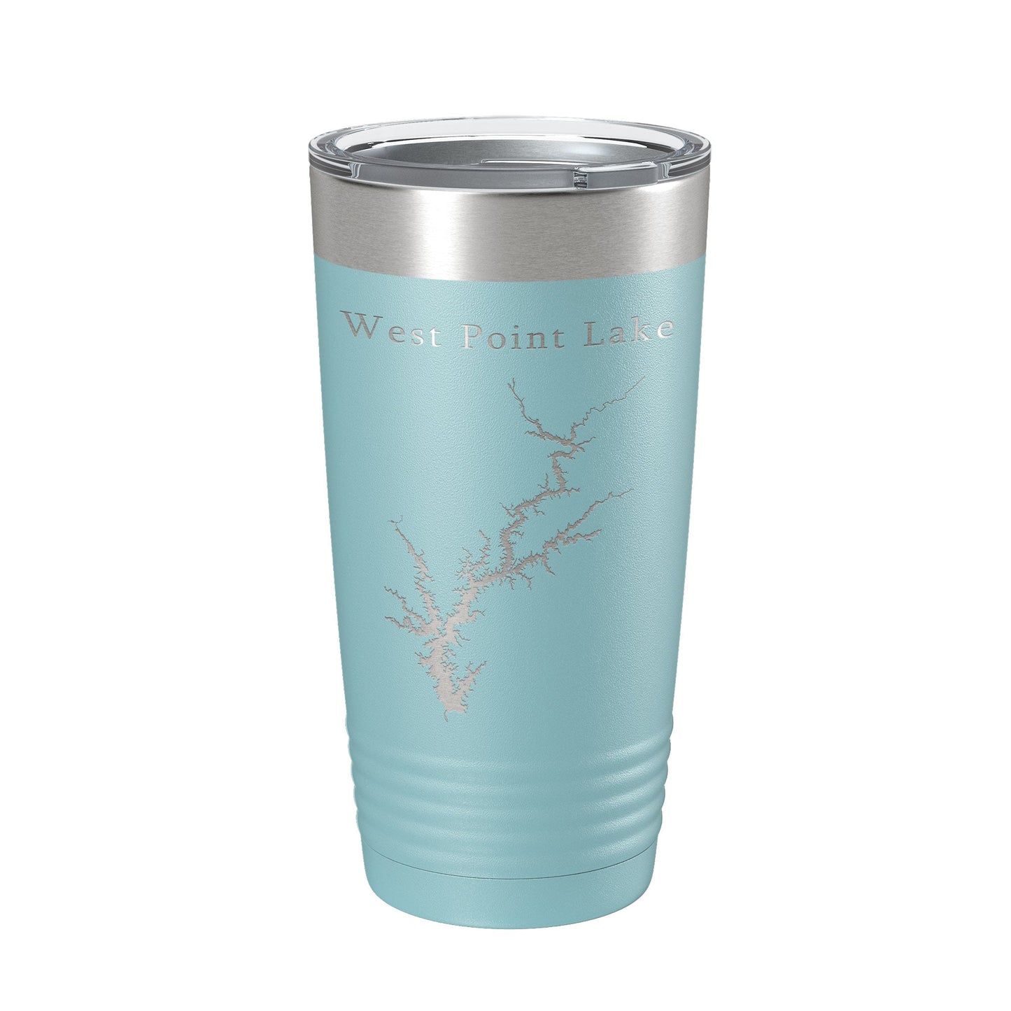 West Point Lake Map Tumbler Travel Mug Insulated Laser Engraved Coffee Cup Alabama Georgia 20 oz