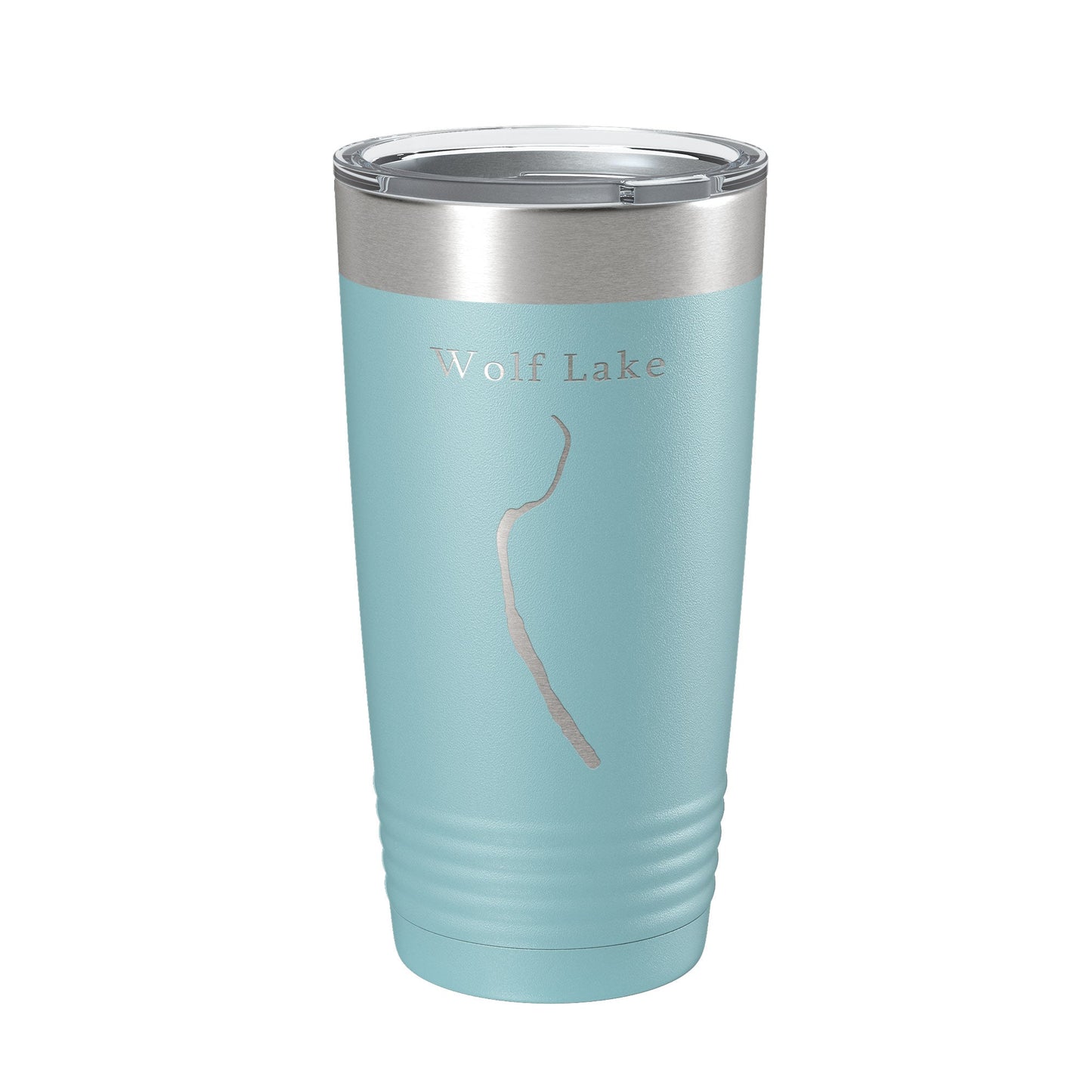 Wolf Lake Map Tumbler Travel Mug Insulated Laser Engraved Coffee Cup Illinois 20 oz