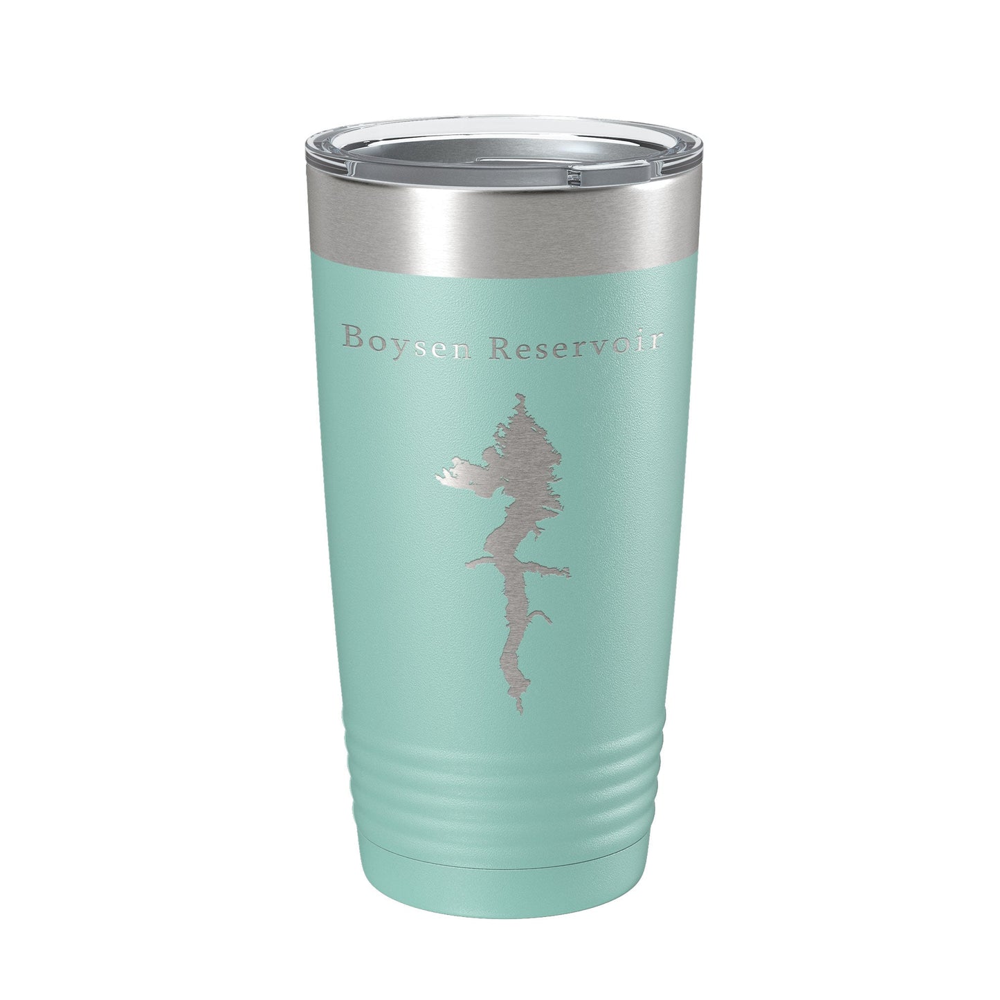Boysen Reservoir Tumbler Lake Map Travel Mug Insulated Laser Engraved Coffee Cup Wyoming 20 oz