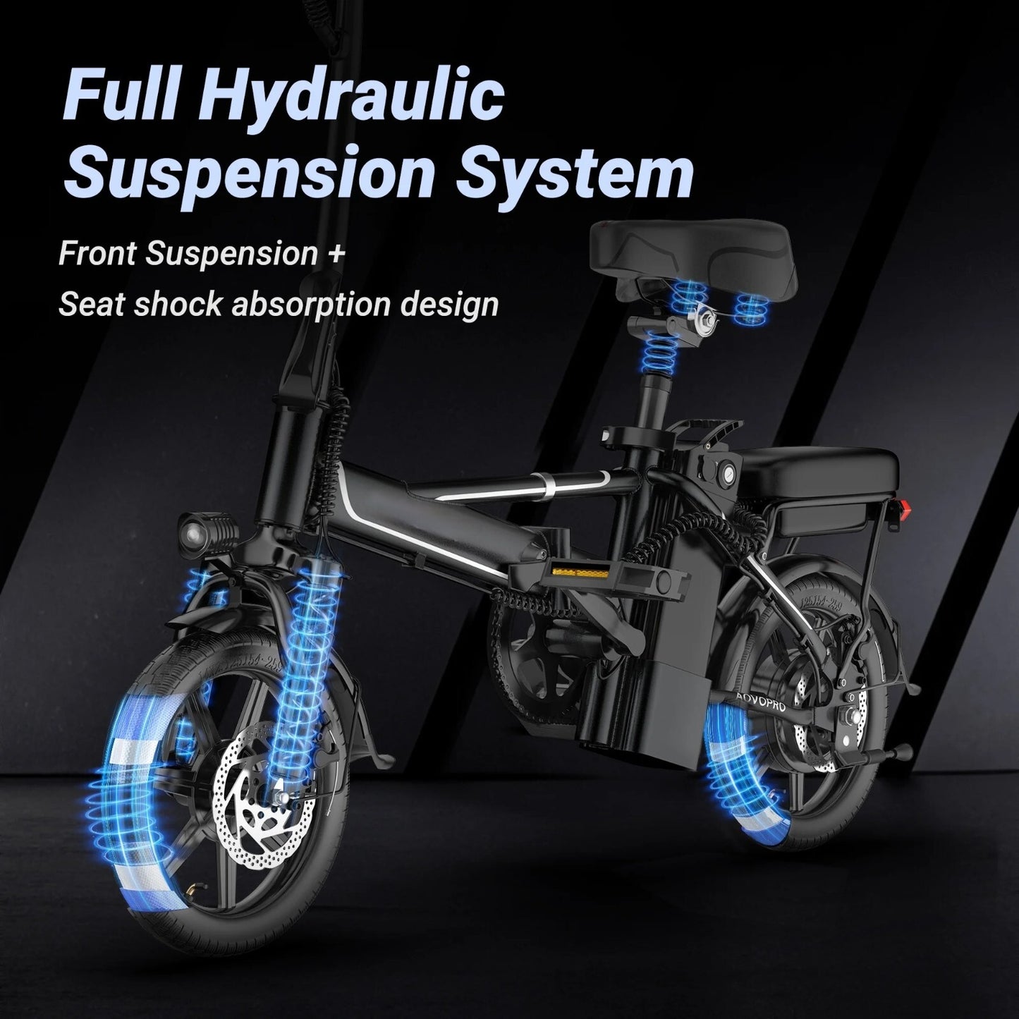 Ladped 14" Folding Electric Bicycles 22 MPH with Peak 750W ebike 48V 499.2WH