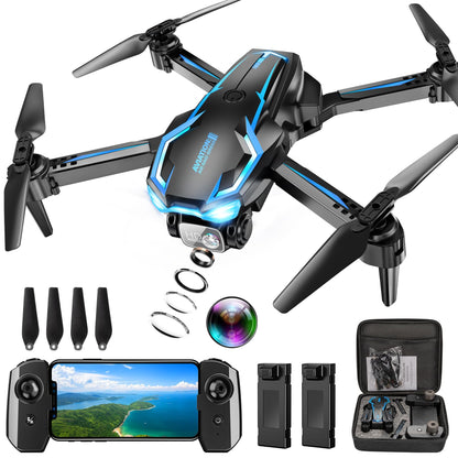 Drone with Camera for Adults, 2K HD FPV Drones with Upgrade Altitude Hold, One-Key Take Off/Landing, Speed Adjustment, Headless Mode, 2 Batteries, Toys Gifts for Teen Boys Girls, Beginner