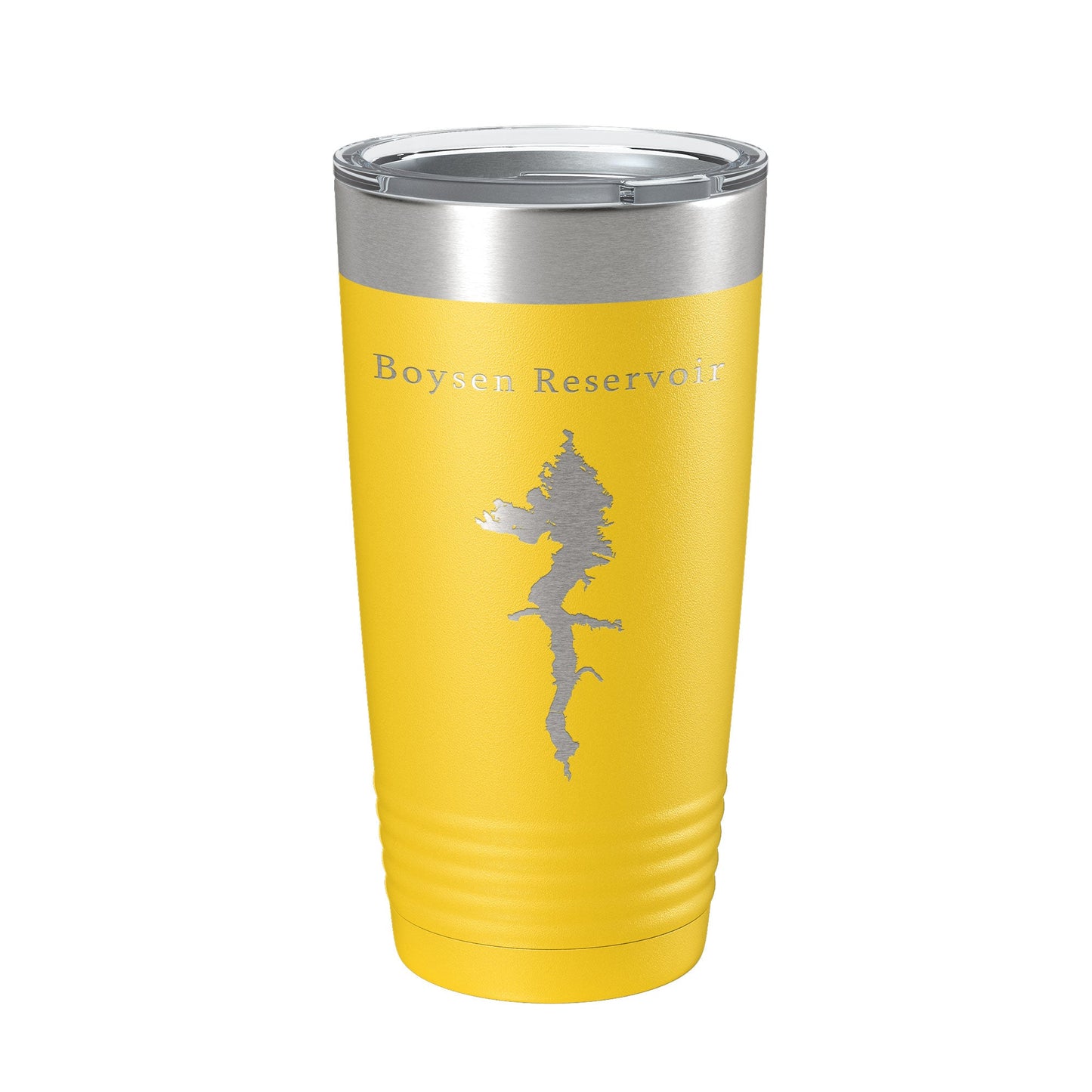 Boysen Reservoir Tumbler Lake Map Travel Mug Insulated Laser Engraved Coffee Cup Wyoming 20 oz