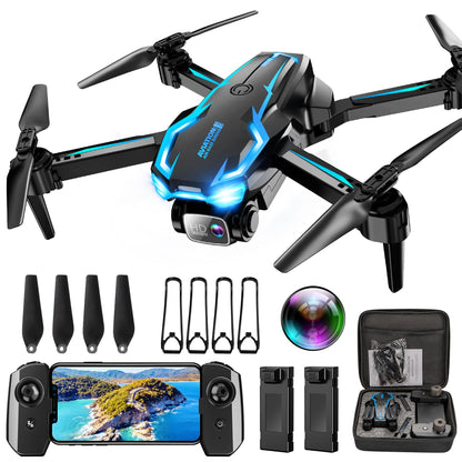 Drone with Camera for Adults, 2K HD FPV Drones with Upgrade Altitude Hold, One-Key Take Off/Landing, Speed Adjustment, Headless Mode, 2 Batteries, Toys Gifts for Teen Boys Girls, Beginner