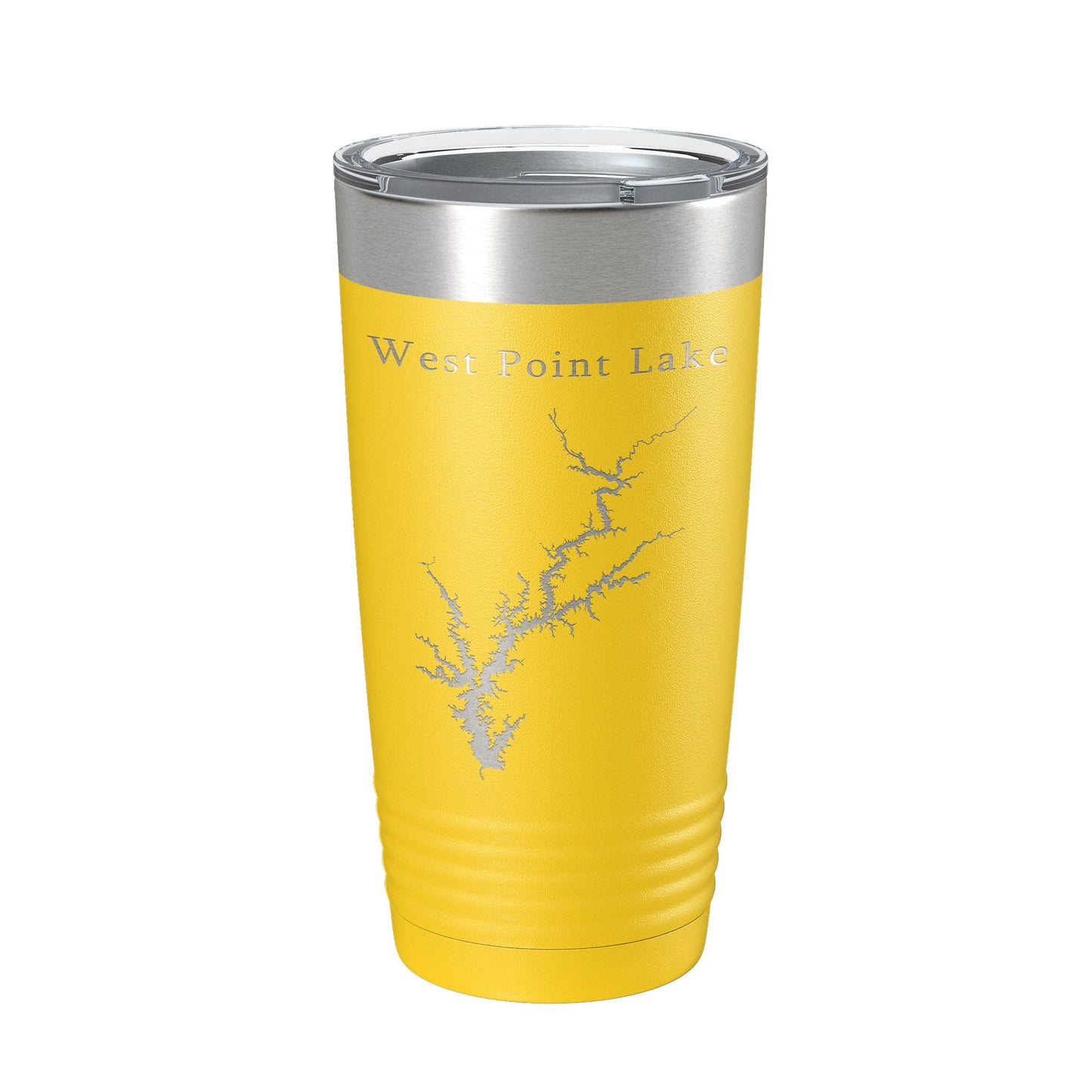 West Point Lake Map Tumbler Travel Mug Insulated Laser Engraved Coffee Cup Alabama Georgia 20 oz