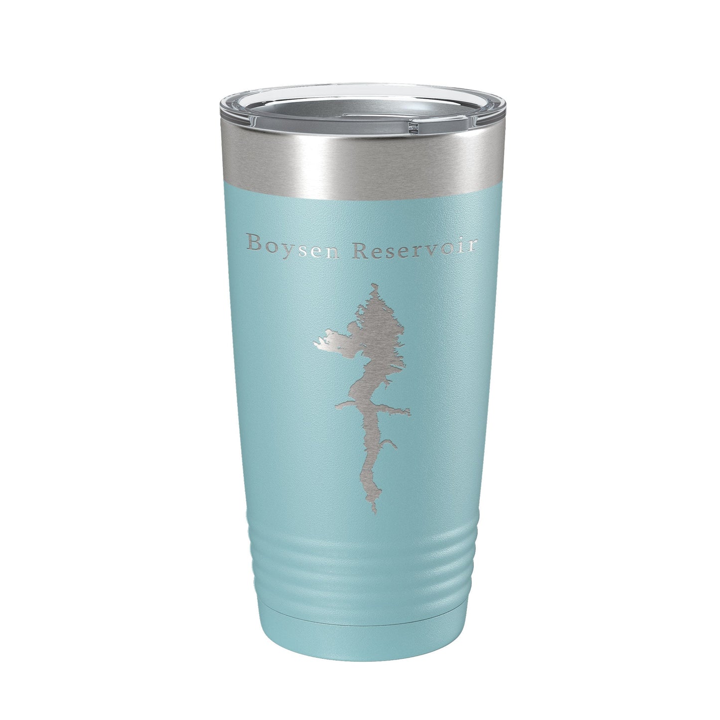 Boysen Reservoir Tumbler Lake Map Travel Mug Insulated Laser Engraved Coffee Cup Wyoming 20 oz