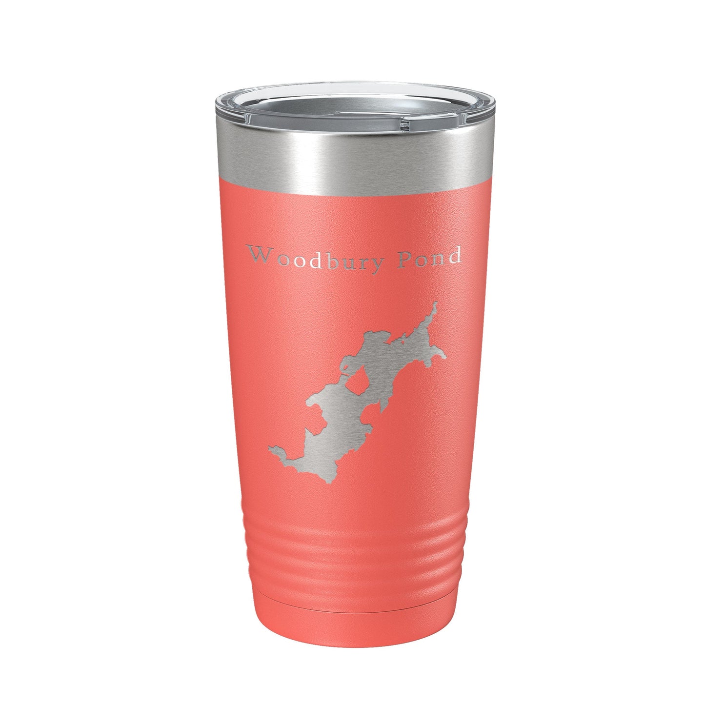 Woodbury Pond Tumbler Lake Map Travel Mug Insulated Laser Engraved Coffee Cup Maine 20 oz