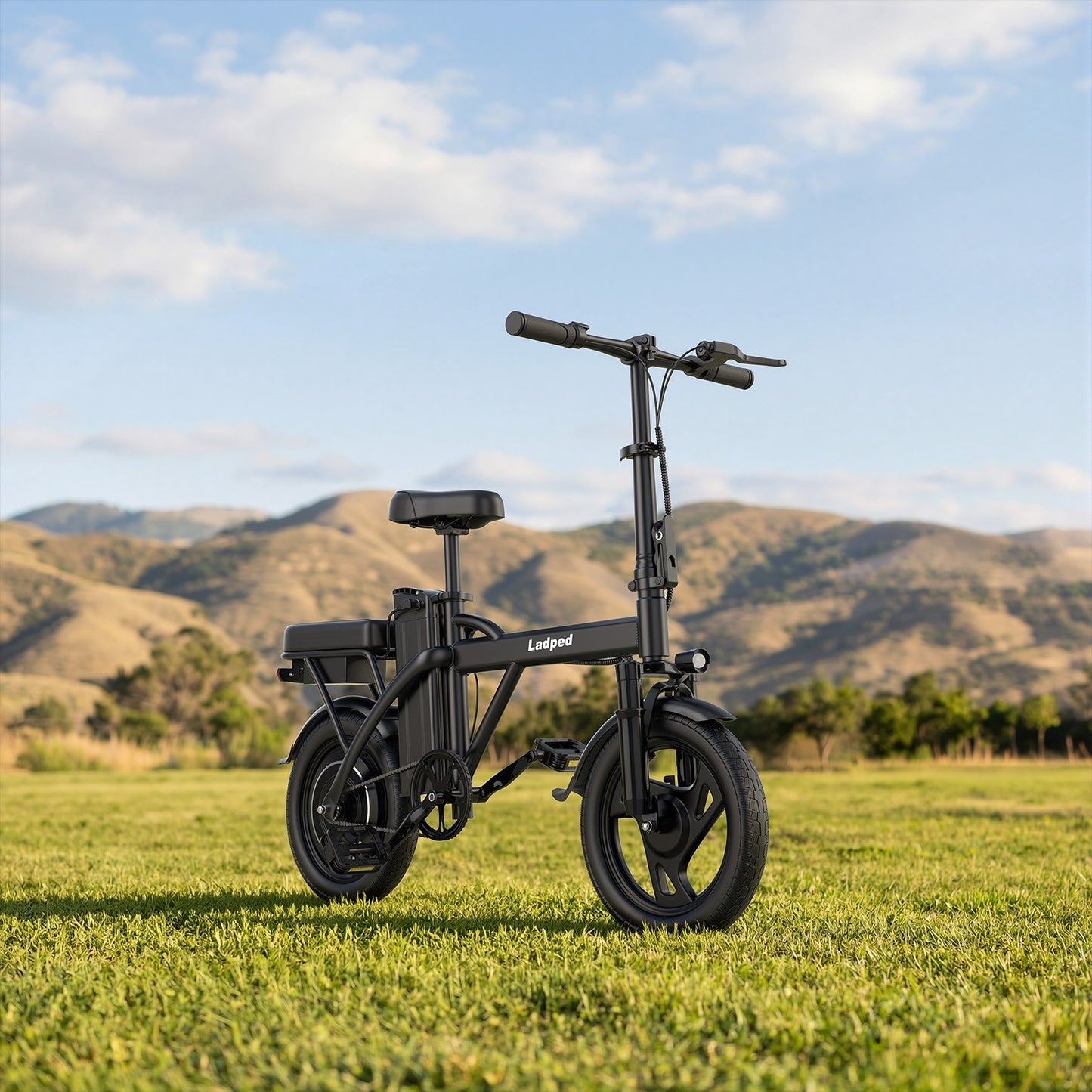 LADPED 14' Foladable Electric Bike Black 500W 48V, 20mph Range 30Miles