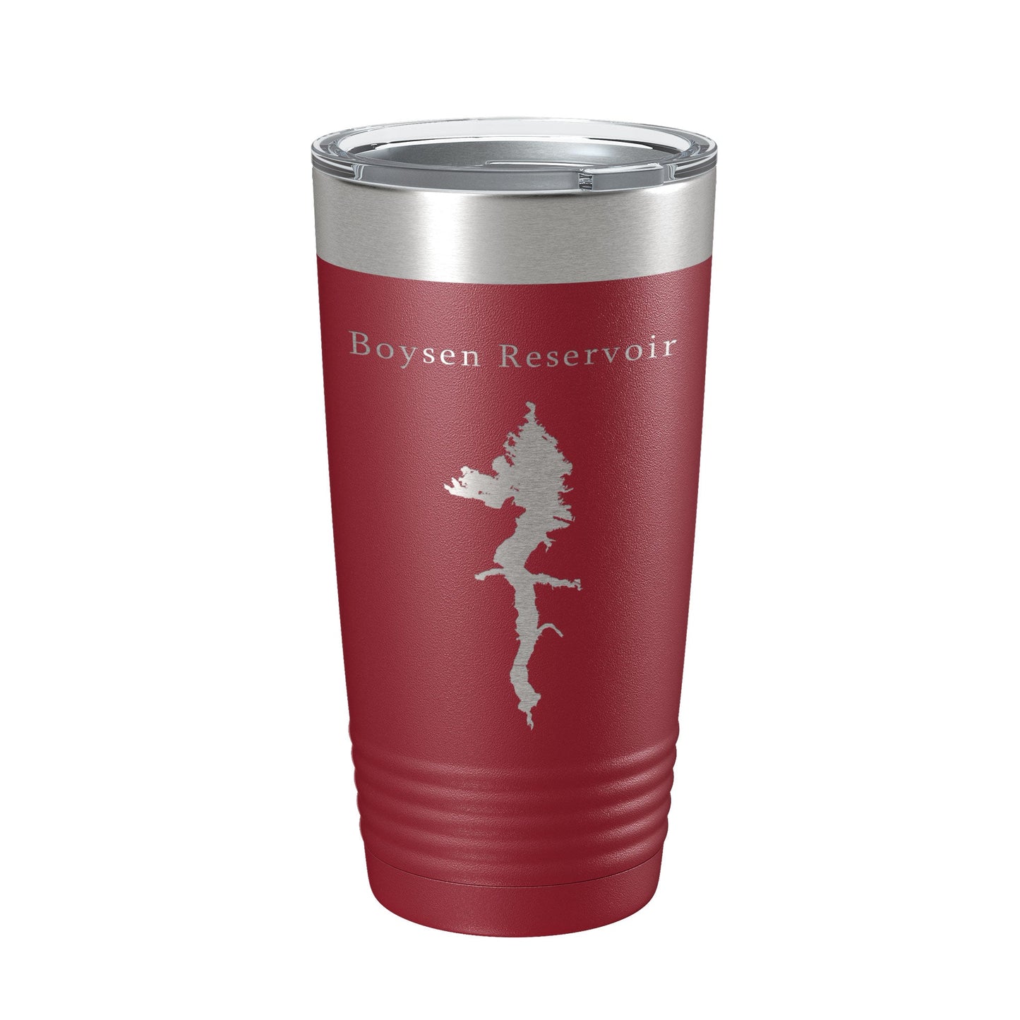 Boysen Reservoir Tumbler Lake Map Travel Mug Insulated Laser Engraved Coffee Cup Wyoming 20 oz