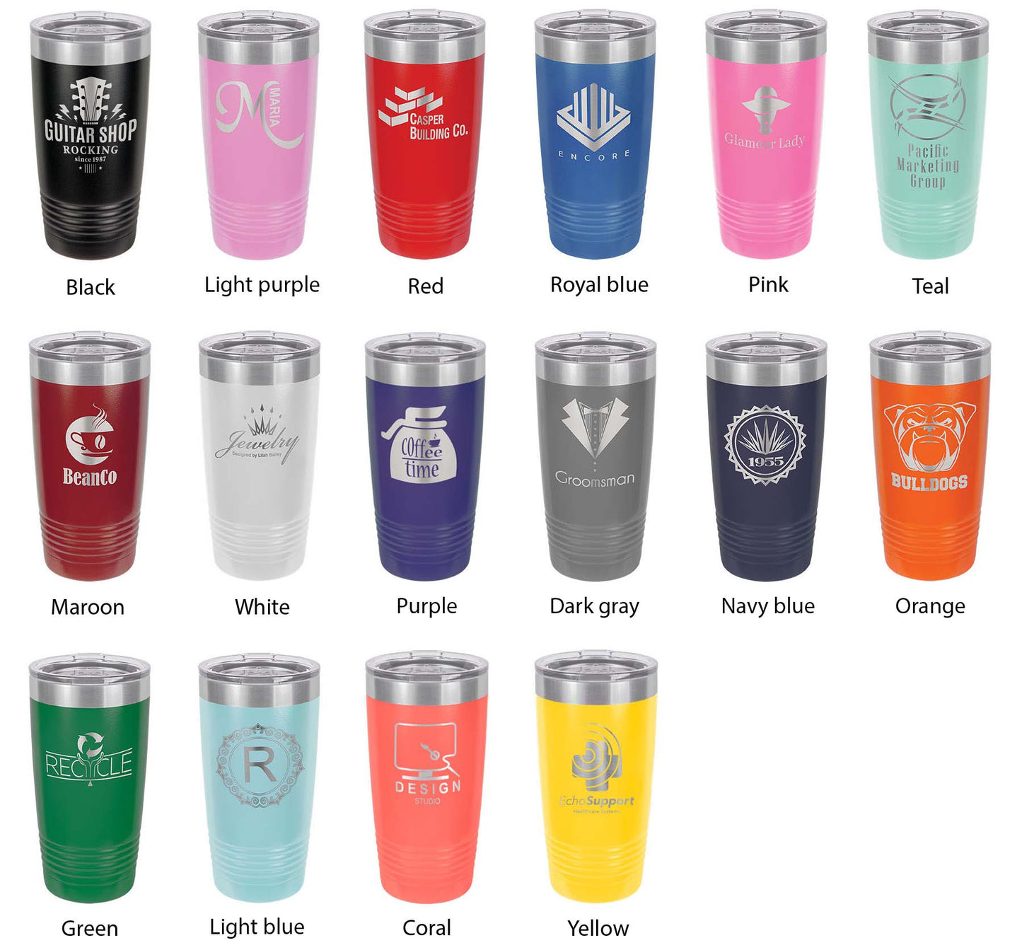 Knickerbocker Lakes Map Tumbler Travel Mug Insulated Laser Engraved Coffee Cup Maine 20 oz