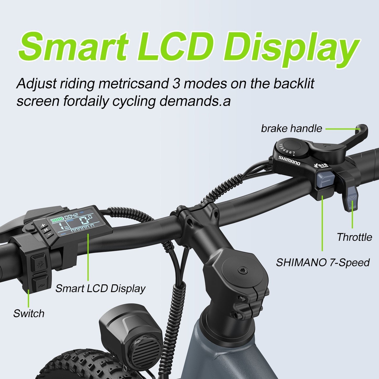 26in Electric Bike for Adult 500W 22MPH 40 Miles 7 Speed City Commuting E-bike