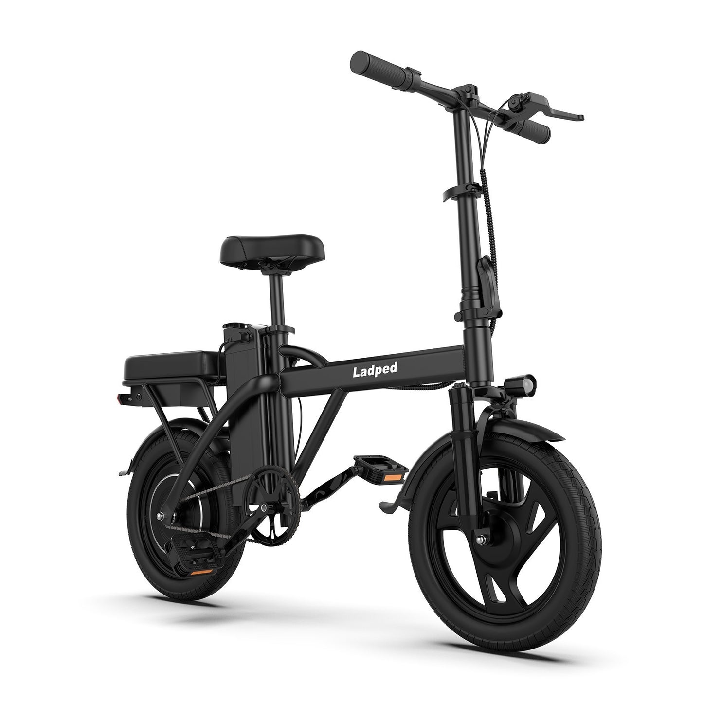 LADPED 14' Foladable Electric Bike Black 500W 48V, 20mph Range 30Miles